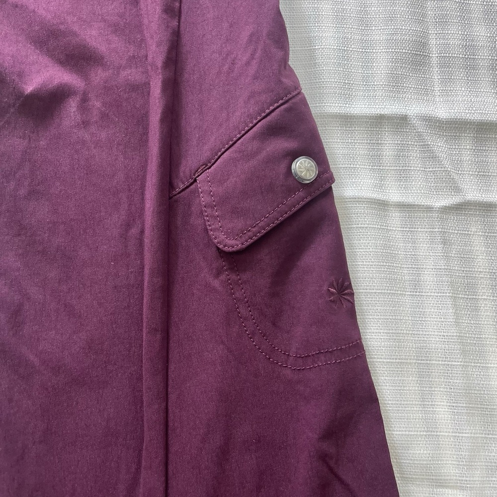 Athleta Cargo Pants Burgundy Women Size 6 Midrise Bootcut Hiking Outdoor Zip - Picture 8 of 8
